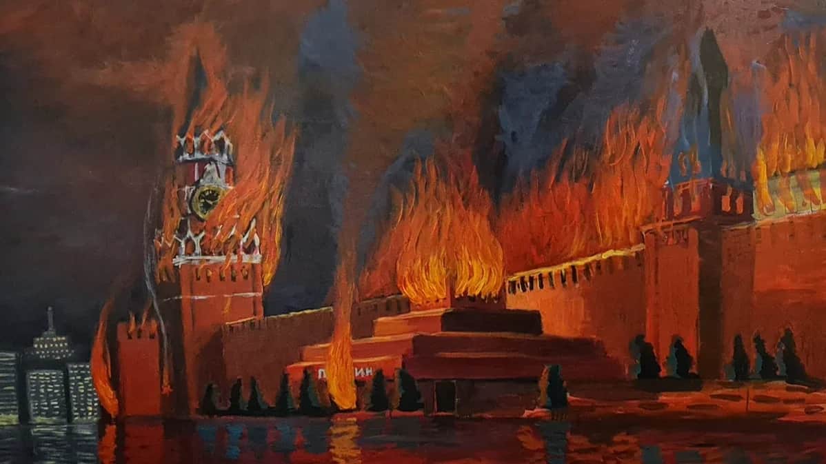 Sandro Antadze’s painting The Dream, which now hangs in Volodymyr Zelensky’s private office. Photo: Sandro Antadze