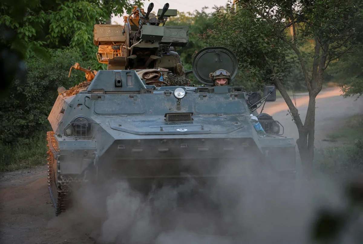 Armoured AFU personnel carrier near the city of Bakhmut, Ukraine, 23 May 2024. Photo: Alexander Ratushnyak / Reuters / Scanpix / LETA