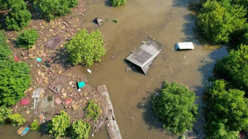 The aftermath of flooding in the Kherson region. Photo from social media