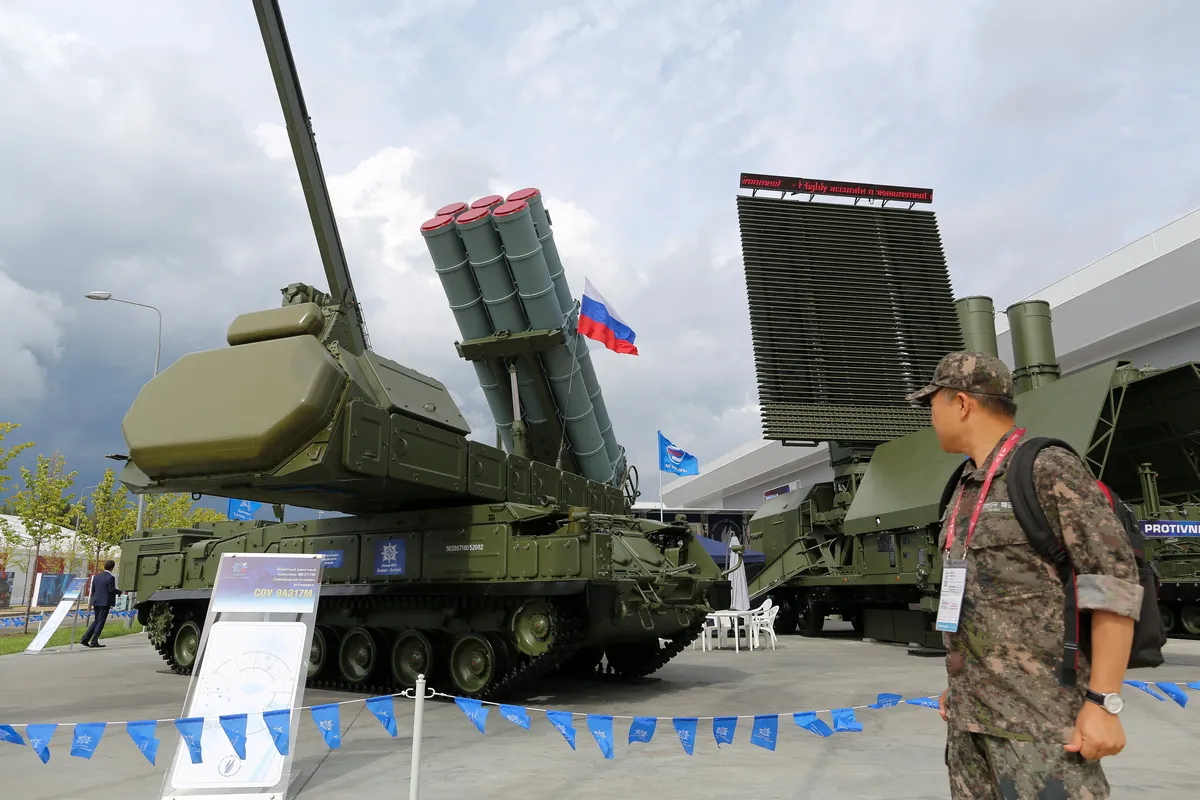 The Buk-M3 missile system presented at the International Military-Technical Forum in Kubinka. Photo: Andrey Rudakov / Bloomberg / Getty Images