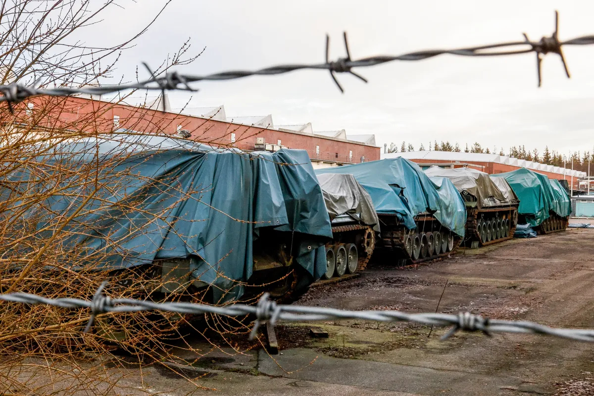 The bridge destroyed by Russian troops on the road from the city of Kostyantynivka to the city of Bakhmut, 10 February 2023. Photo: Marek M. Berezowski / Anadolu Agency / Getty Images