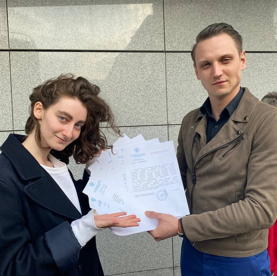 Human rights activist Alla Gutnikova with Dmitry Zakhvatov. Photo: Facebook