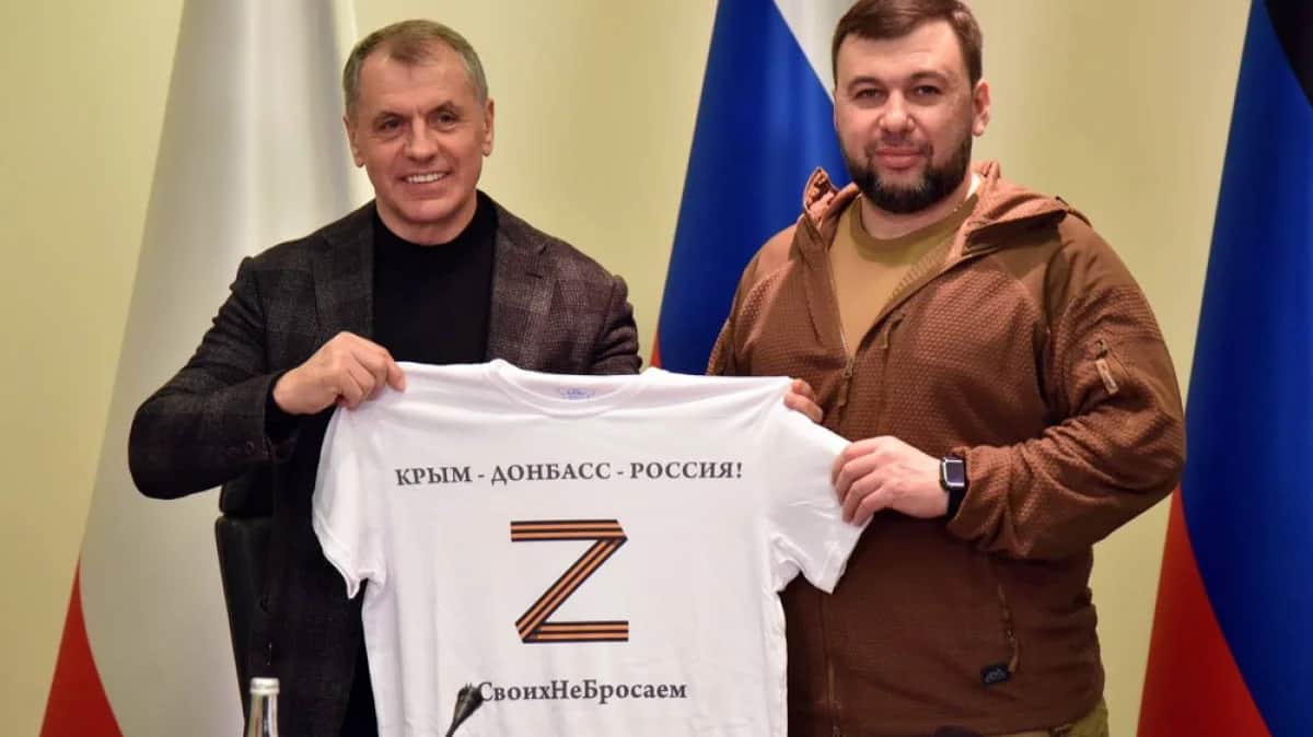 Спикер крымского парламента Владимир Константинов и глава ДНР Денис Пушилин. Фото: Черноморская районная общественно-политическая газета