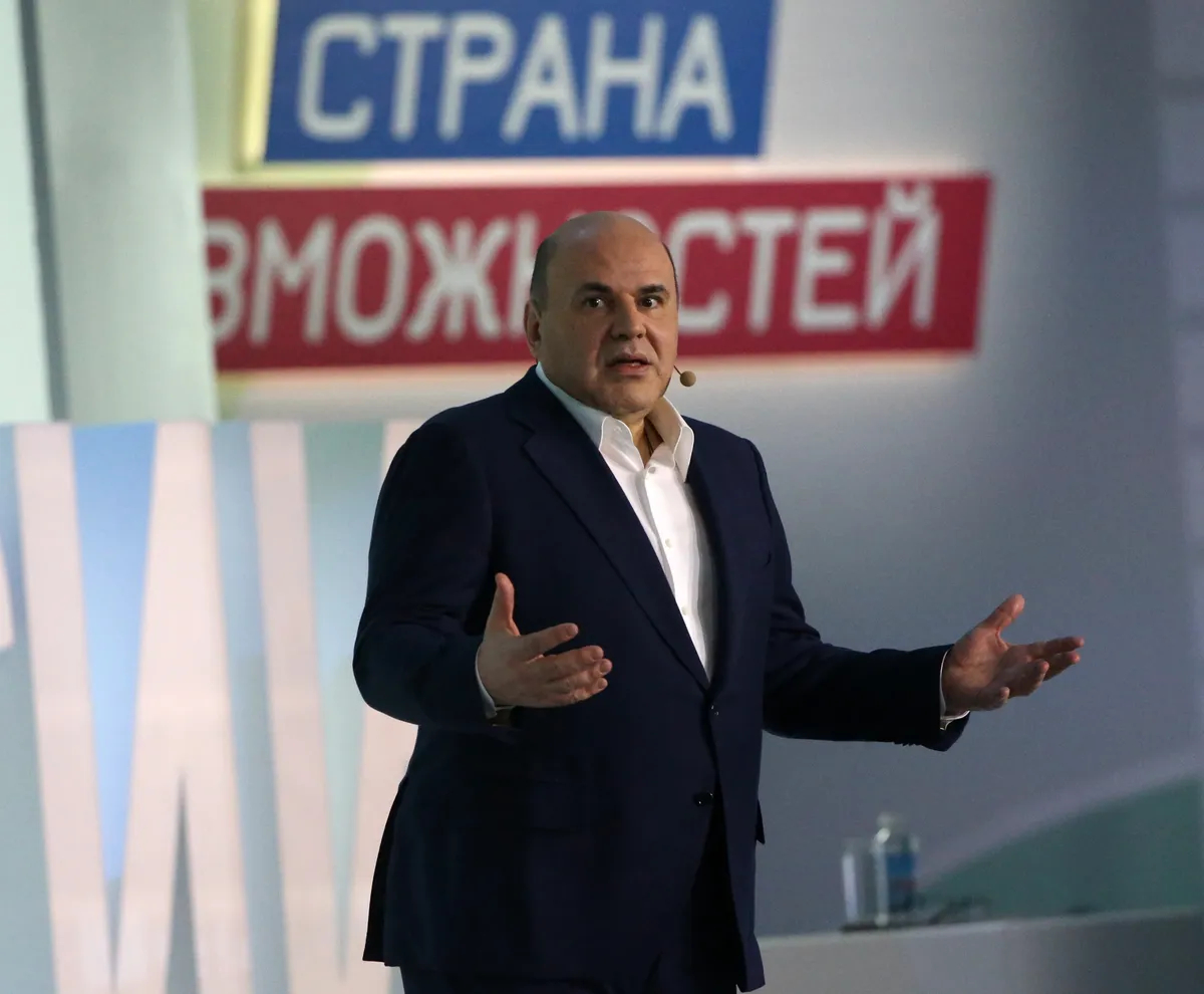 Russian Prime Minister Mikhail Mishustin at the Leaders of Russia 2022 Forum. Photo: Contributor / Getty Images