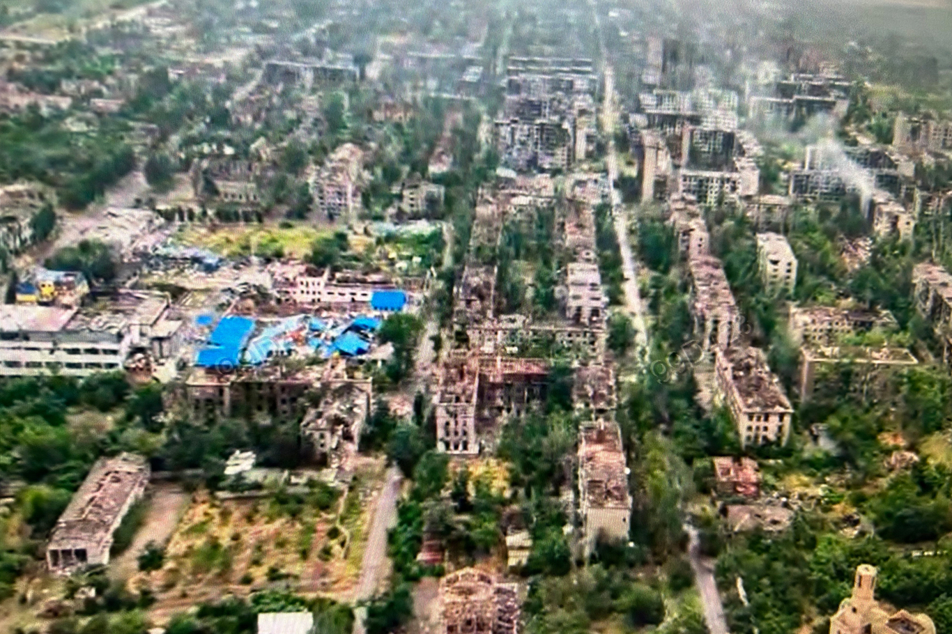 Вид на Константиновку с FPV-дрона. Фото: Дмитрий Дурнев / «Новая газета Европа»