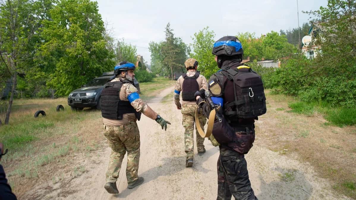 Ukrainian servicemen in Vovchansk, 15 May 2024. Photo: Federico Quintana / Sipa / Scanpix