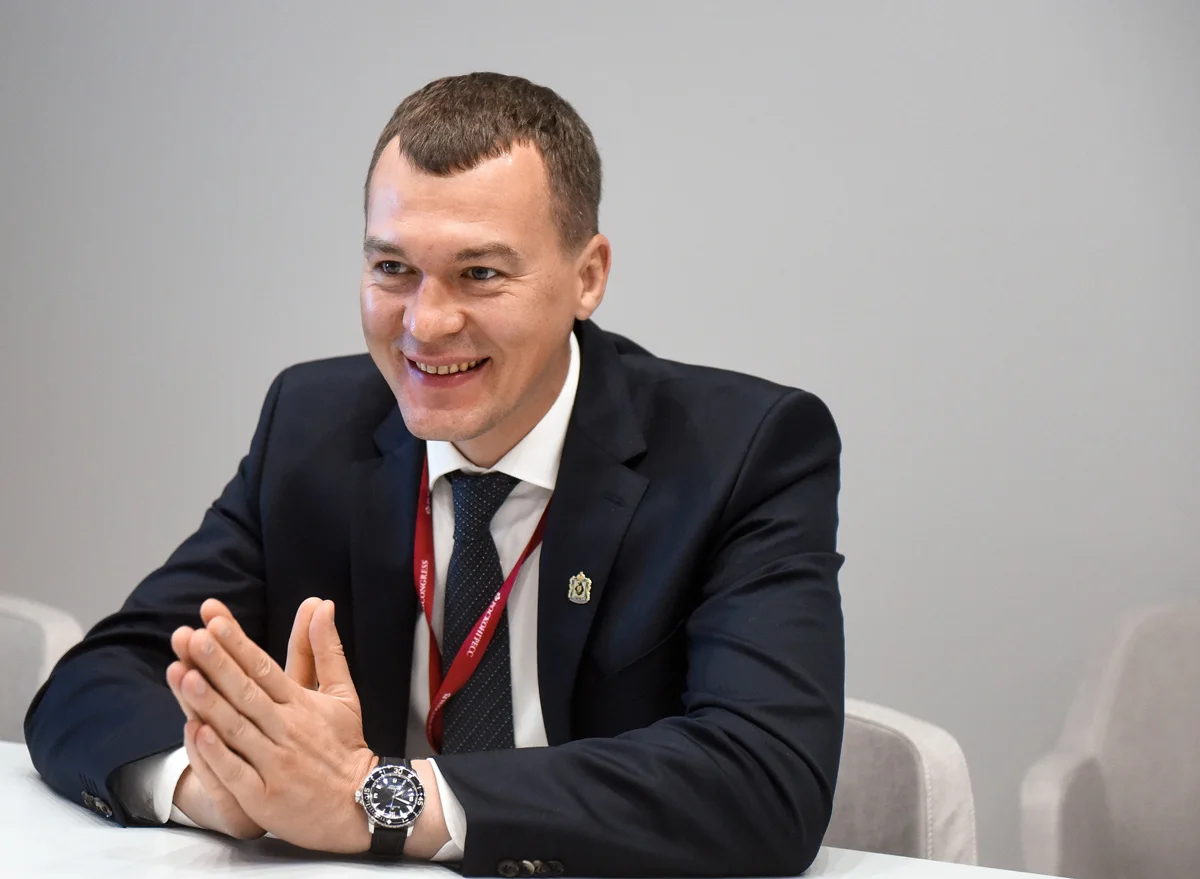 Дегтярёв во время ПМЭФ, Санкт-Петербург, 17 июня 2022 года. Фото: Александр Коряков / Коммерсантъ / Sipa USA / Vida Press