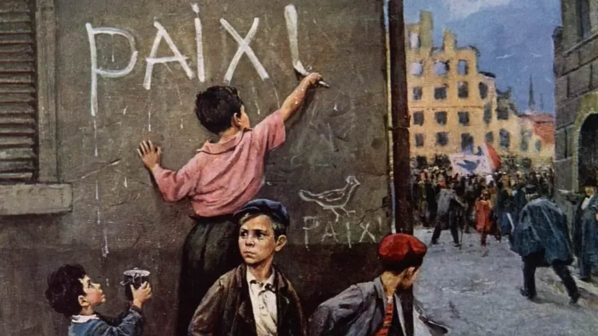 Fyodor Reshetnikov’s 1950 painting For Peace! Source: public domain / Wikimedia