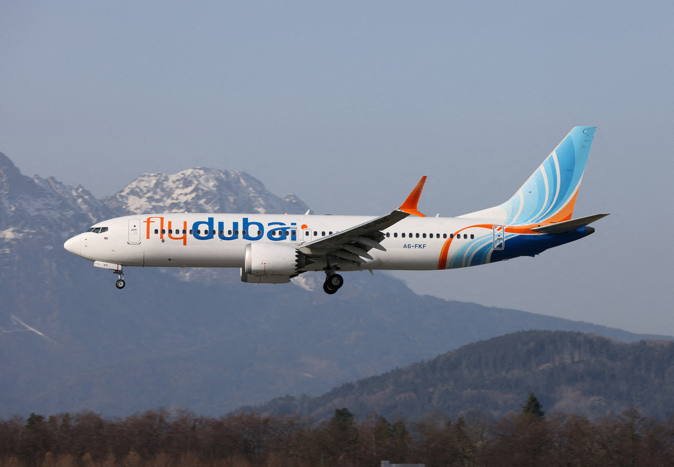Самолет Boeing 737-8 MAX авиакомпании Flydubai, в котором произошел инцидент. Зальцбург, Австрия. 8 марта 2026 года. Фото: Karl Dittlbacher / Reuters / Scanpix / LETA