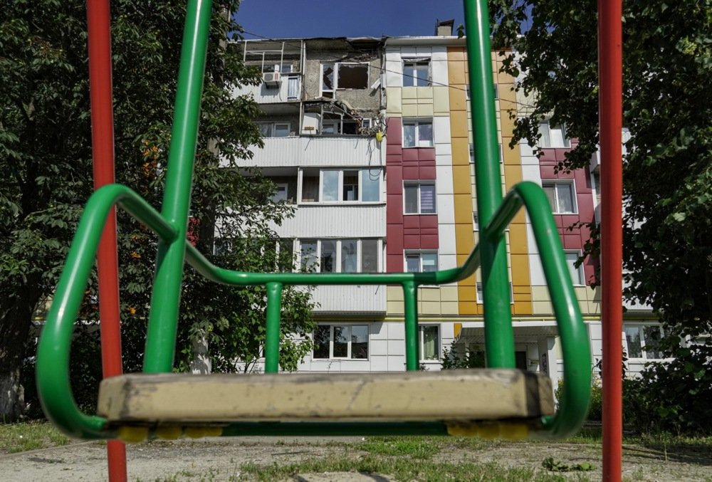 A damaged residential building seen in Shebekino, Belgorod region, Russia, 2 July 2023. Photo: EPA/STRINGER