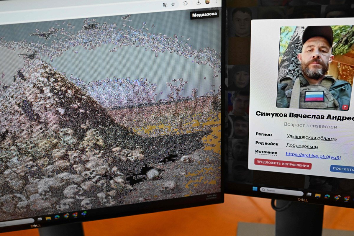 Спецпроект «Медиазоны» о погибших на войне в Украине российских военных, 25 февраля 2025 года. Фото: AFP / Scanpix / LETA