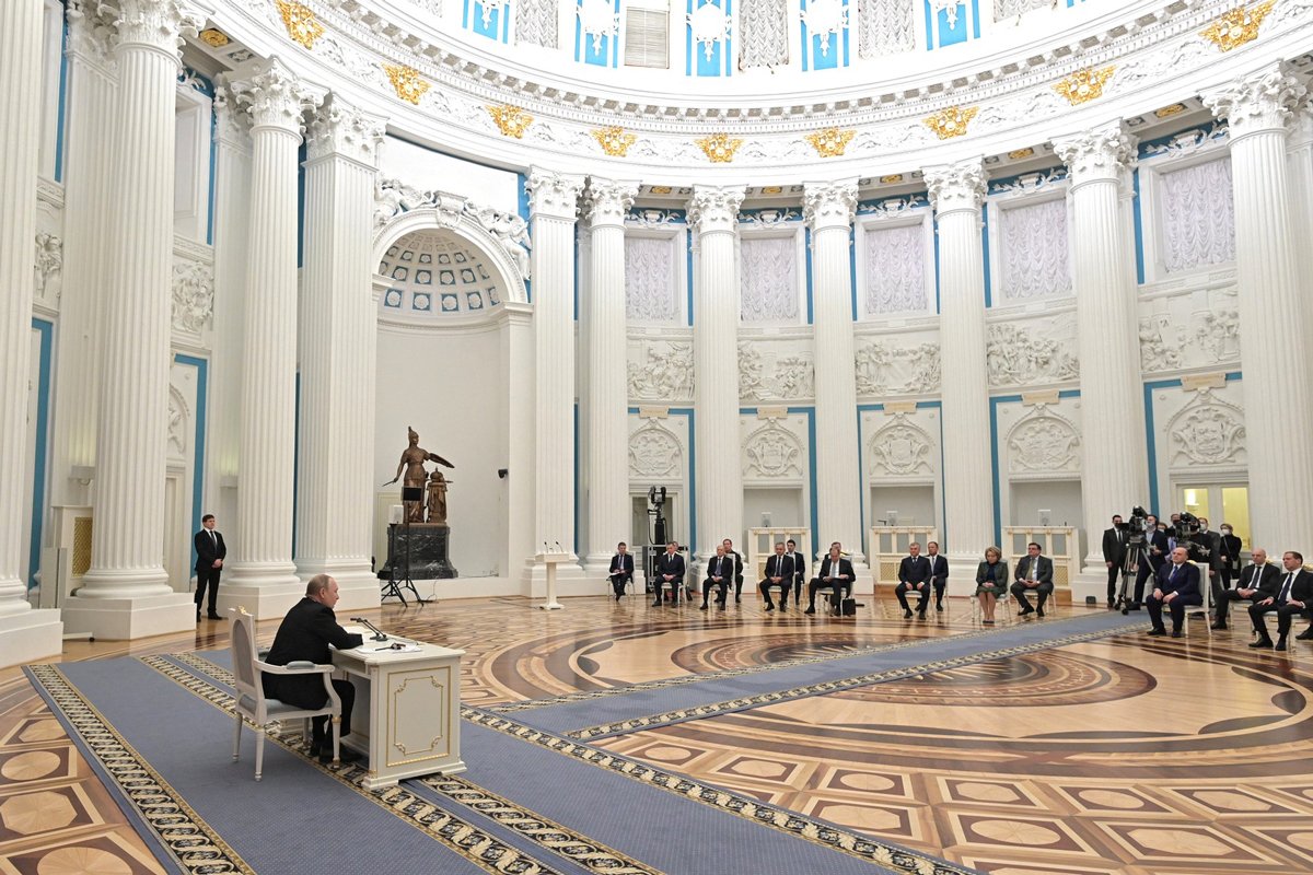 Заседание Совета безопасности, Москва, 21 февраля 2022 года. Фото:  Kremlin