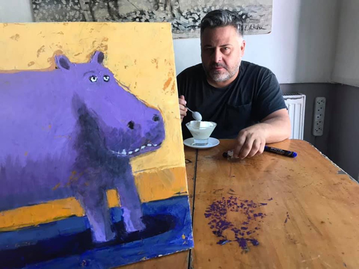 Художник Сандро Антадзе, 2019 год. Фото: Irakli Gaprindashvili /  Facebook