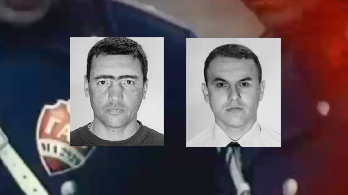 Слева: Вячеслав Евстратов. Справа: Майор ГАИ Виктор Савченко